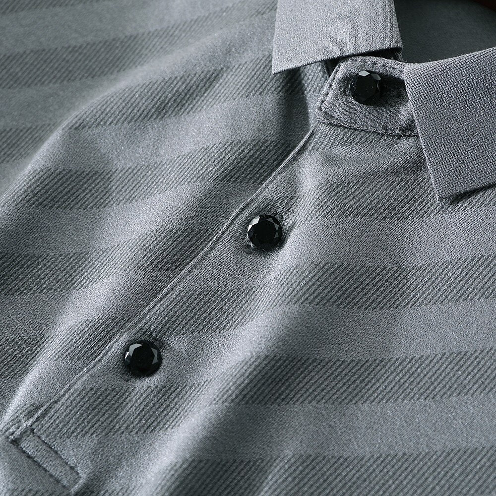 Business Casual Silk Polo Shirt - oukumen