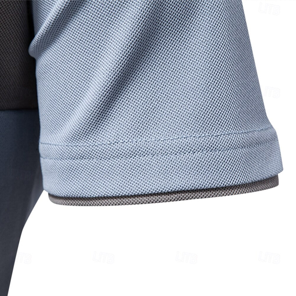 Contrast Panel Knit Polo - oukumen