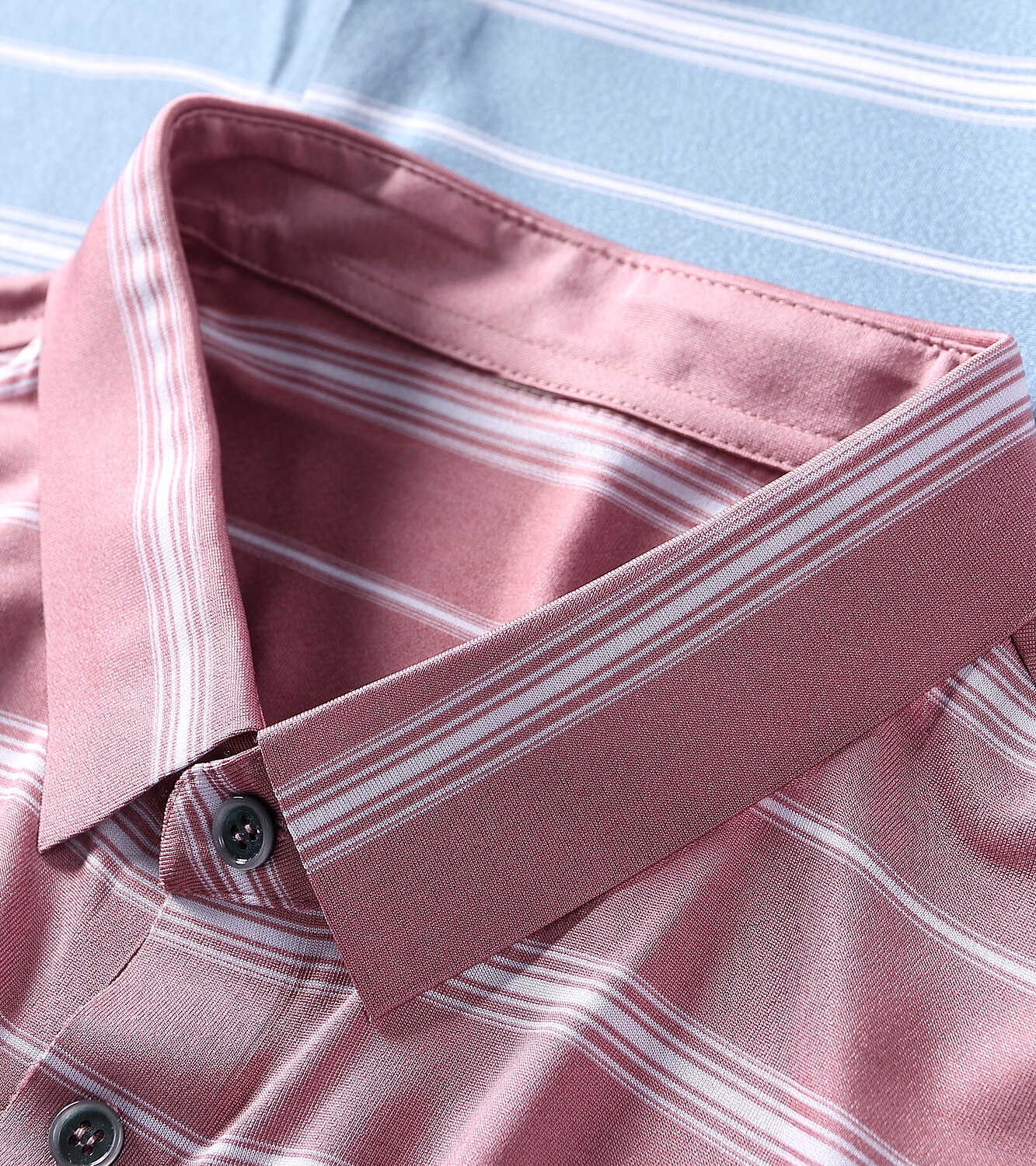 Luxury Striped Silk-Blend Polo Shirt - oukumen