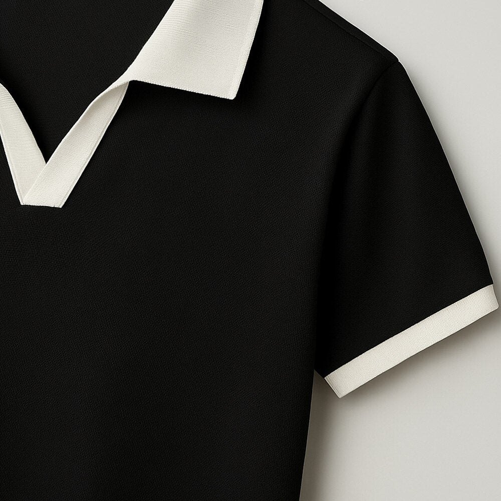 100% Cotton Colorblock Performance Polo - oukumen