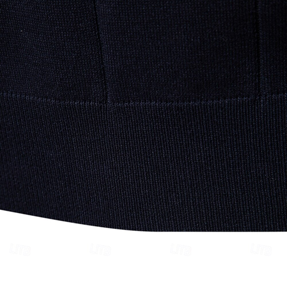 Classic Texture Knit Quarter-Zip Polo - oukumen
