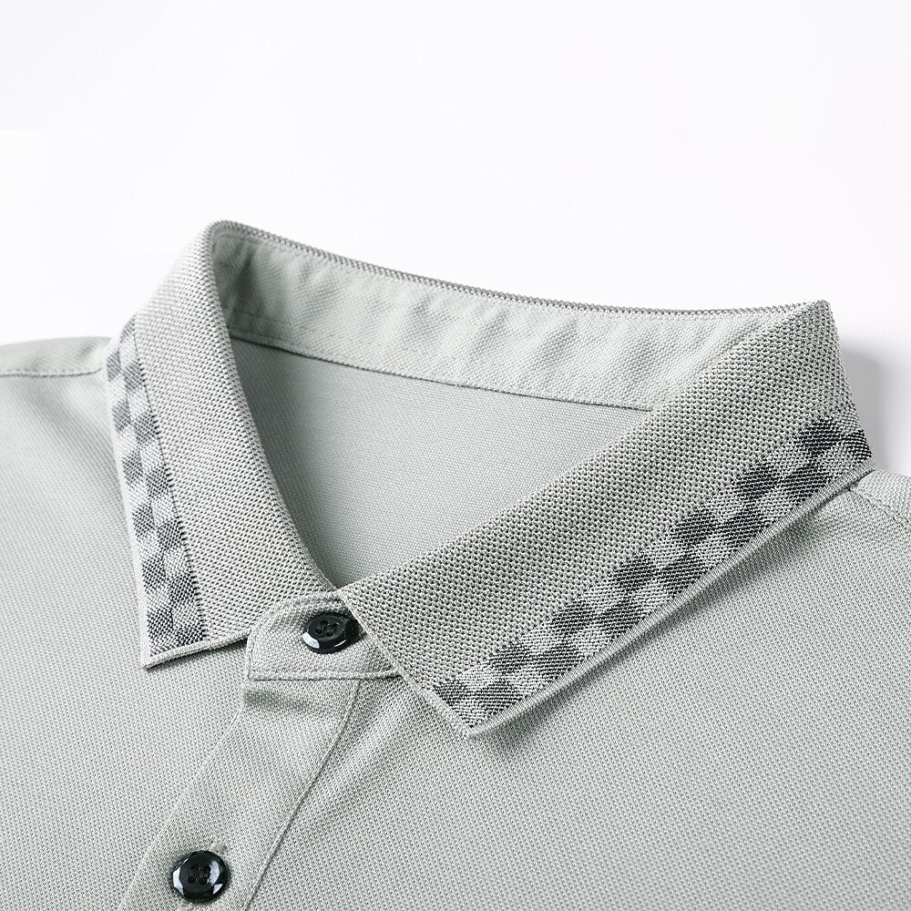 Business Casual Silk Cotton Blend Polo - oukumen