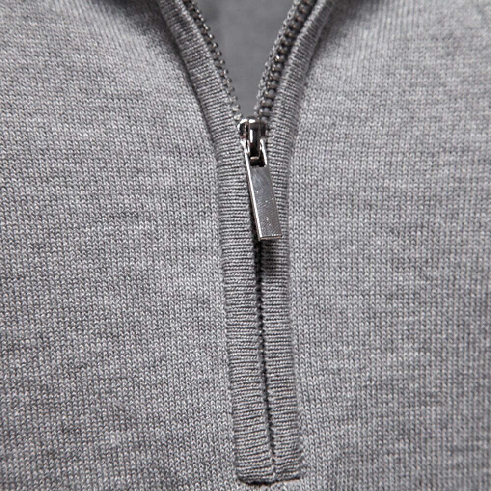 Classic Texture Knit Quarter-Zip Polo - oukumen