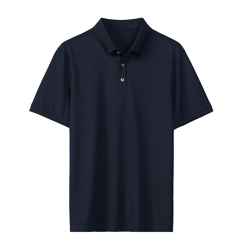 Cotton Silk Timeless Solid Color Polo - oukumen