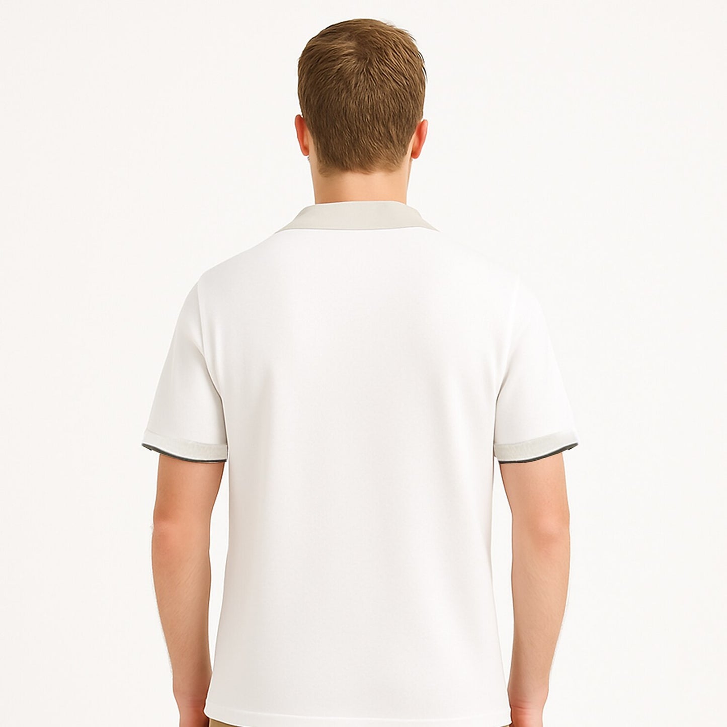 Refined Knit Zip Polo Shirt - oukumen