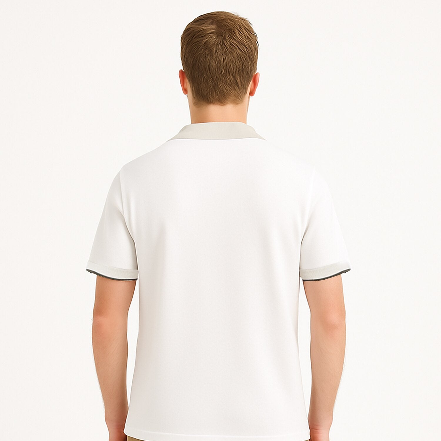 Refined Knit Zip Polo Shirt - oukumen