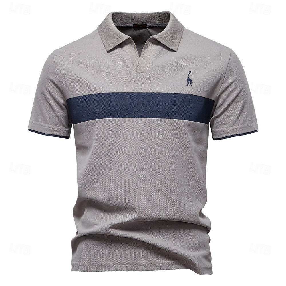 Contrast Panel Knit Polo - oukumen