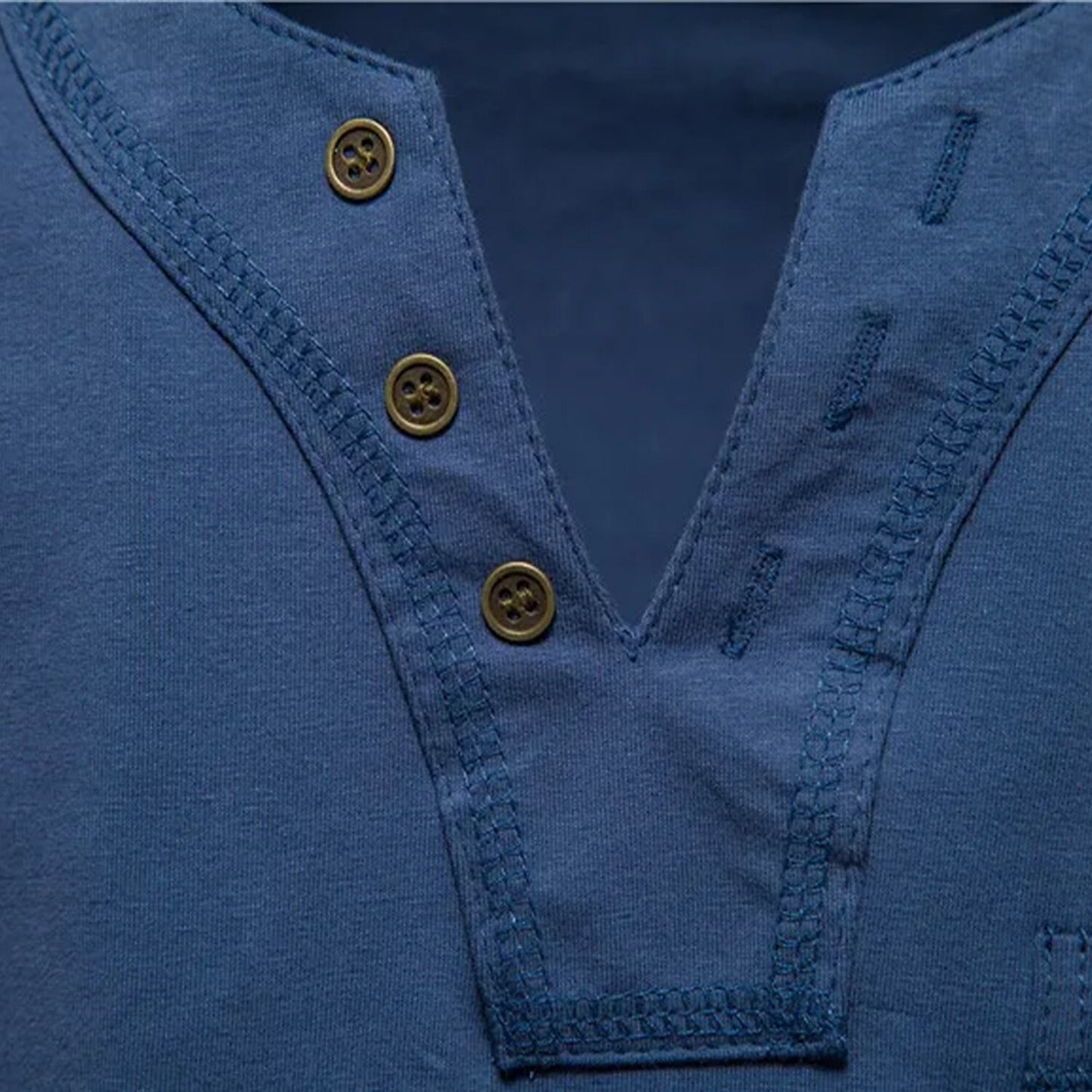 100% Cotton V-Neck Pocket T-Shirt - oukumen