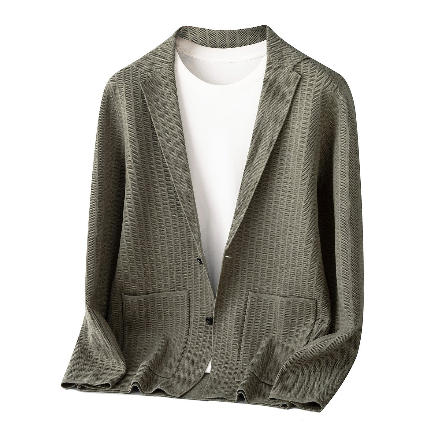 Textured Knit Blazer - oukumen