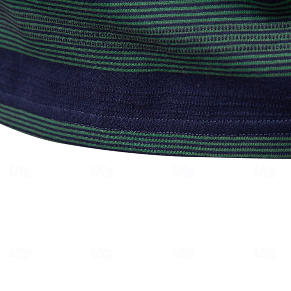 Timeless Striped Cotton-Blend Knit Polo Shirt - oukumen