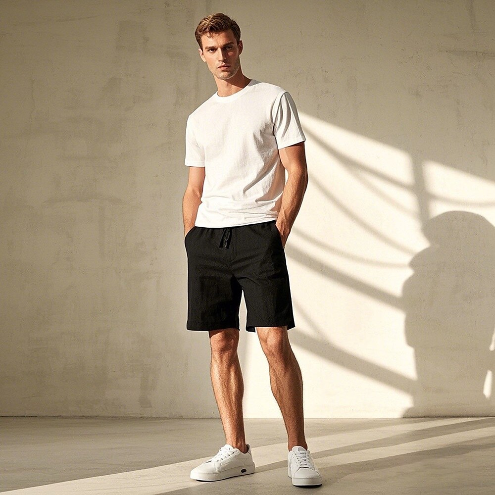 100% Linen Shorts - oukumen
