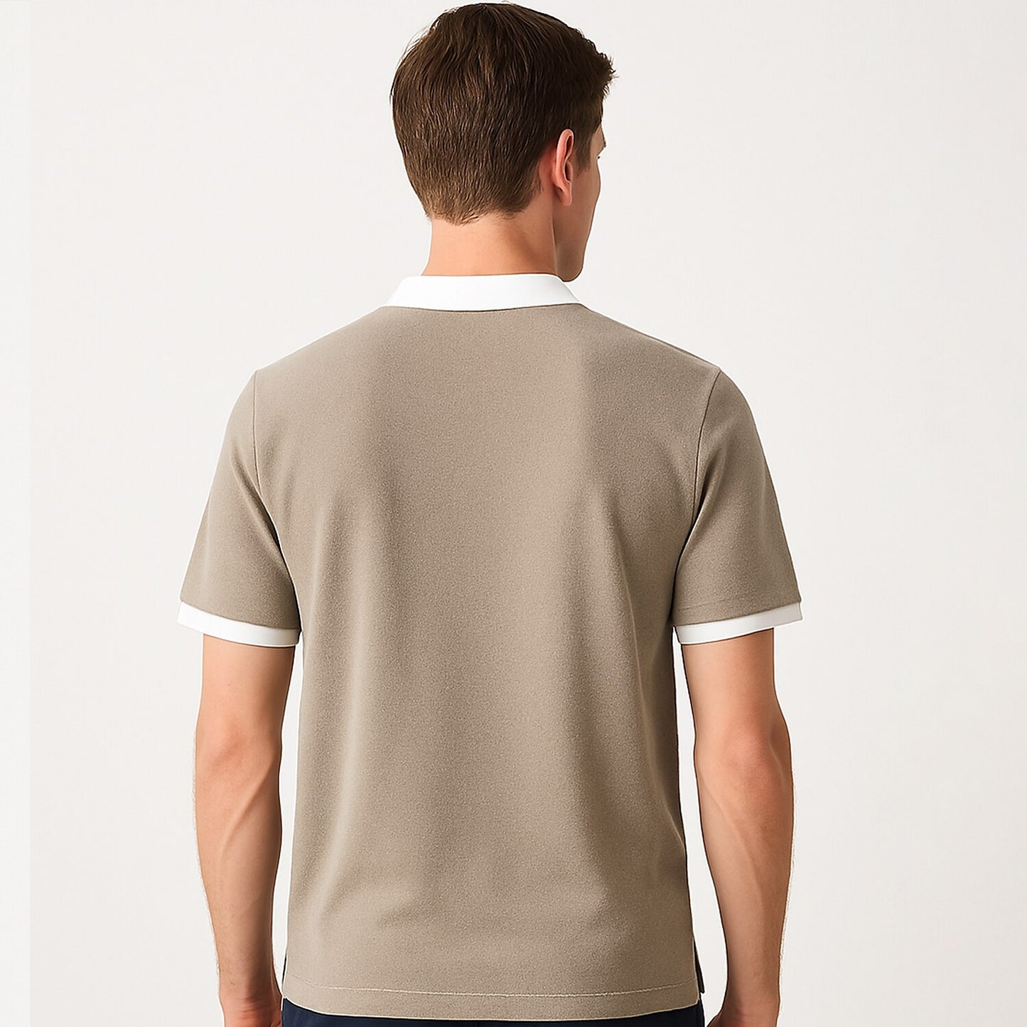 Refined Knit Zip Polo Shirt - oukumen