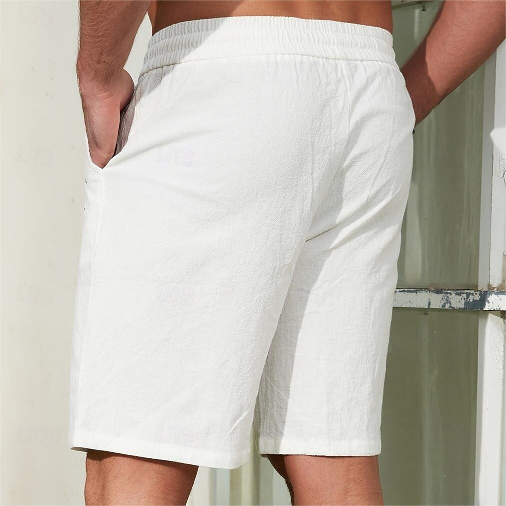 100% Cotton Coconut Tree Print Shorts - oukumen