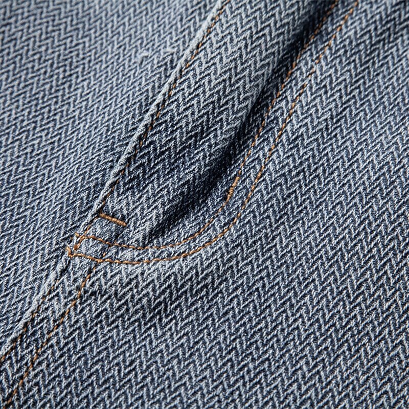 Knee-Length Texture Jean Shorts - oukumen