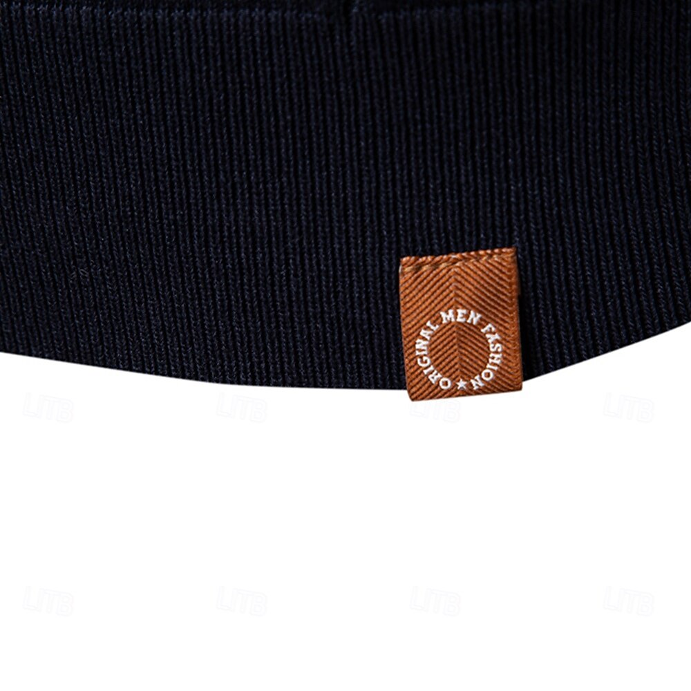 Classic Texture Knit Quarter-Zip Polo - oukumen