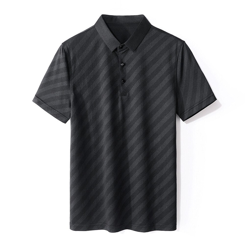 Business Casual Silk Polo Shirt - oukumen