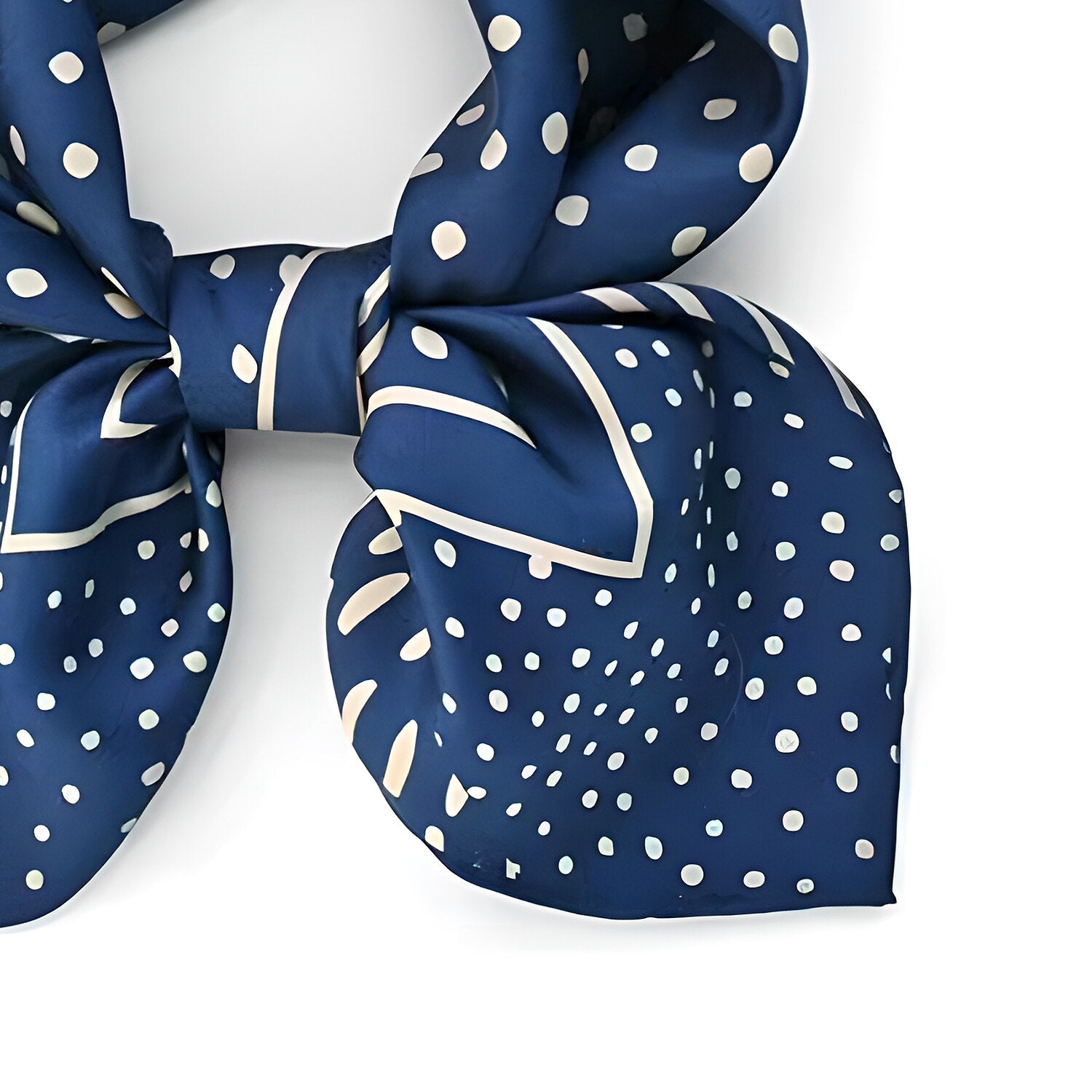 100% Silk Polka Dots Square Scarf - oukumen