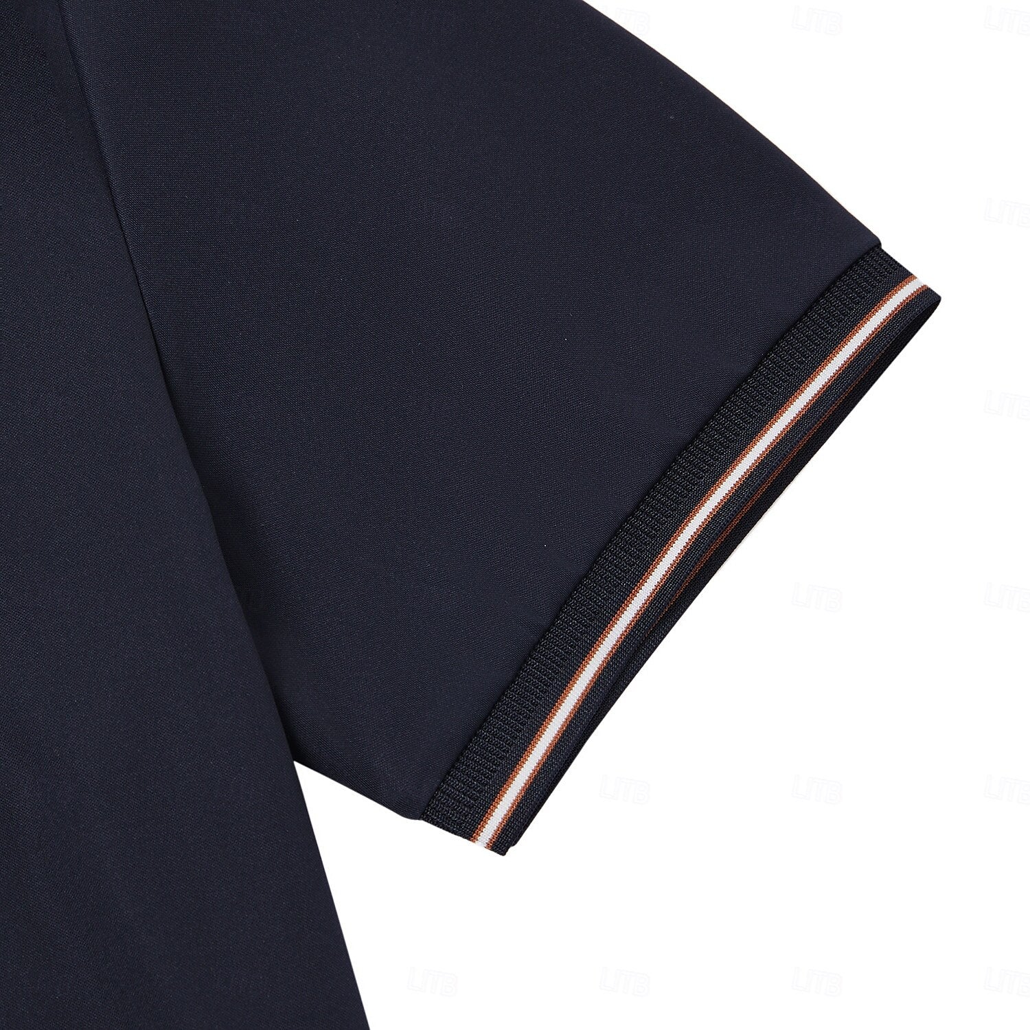 Contrast Collar and Cuff Stretch Polo - oukumen