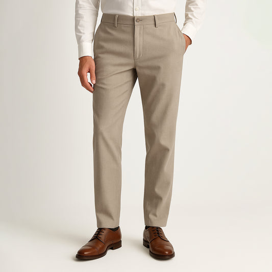Linen-Cotton Tailored Trouser