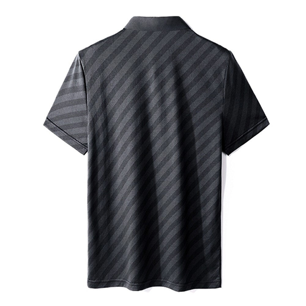 Business Casual Silk Polo Shirt - oukumen