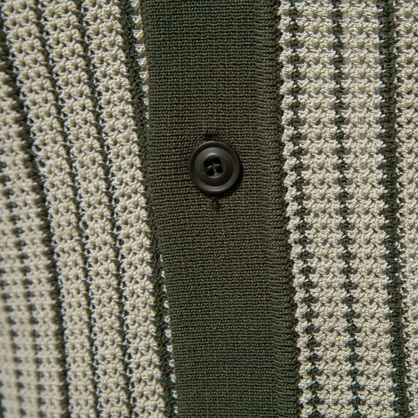 Striped Knit Texture Polo Shirt - oukumen