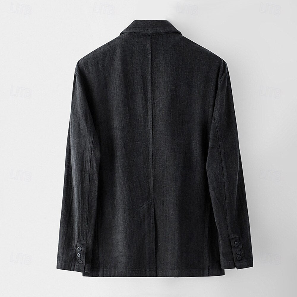 Relaxed 100% Linen Blazer - oukumen