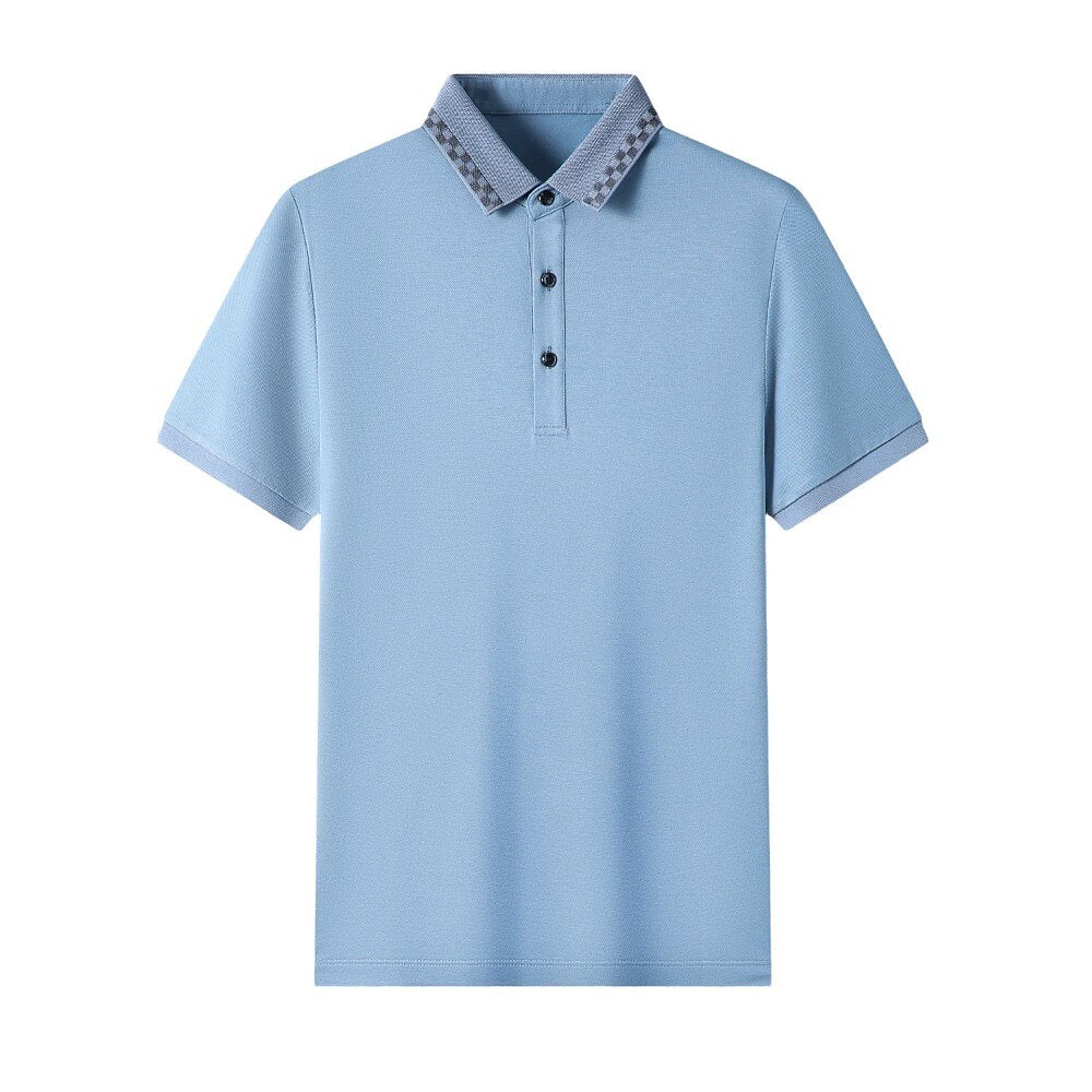 Business Casual Silk Cotton Blend Polo - oukumen
