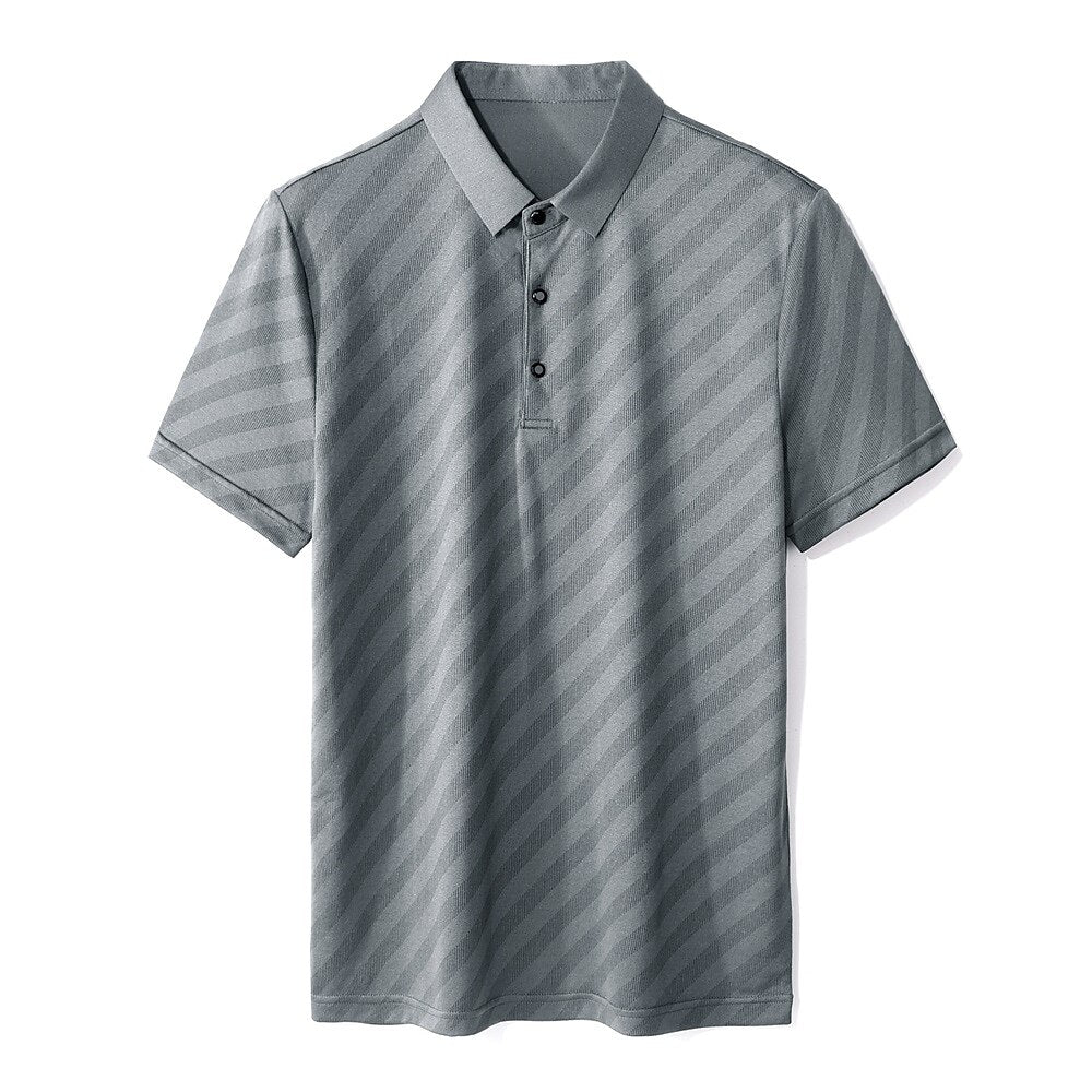 Business Casual Silk Polo Shirt - oukumen
