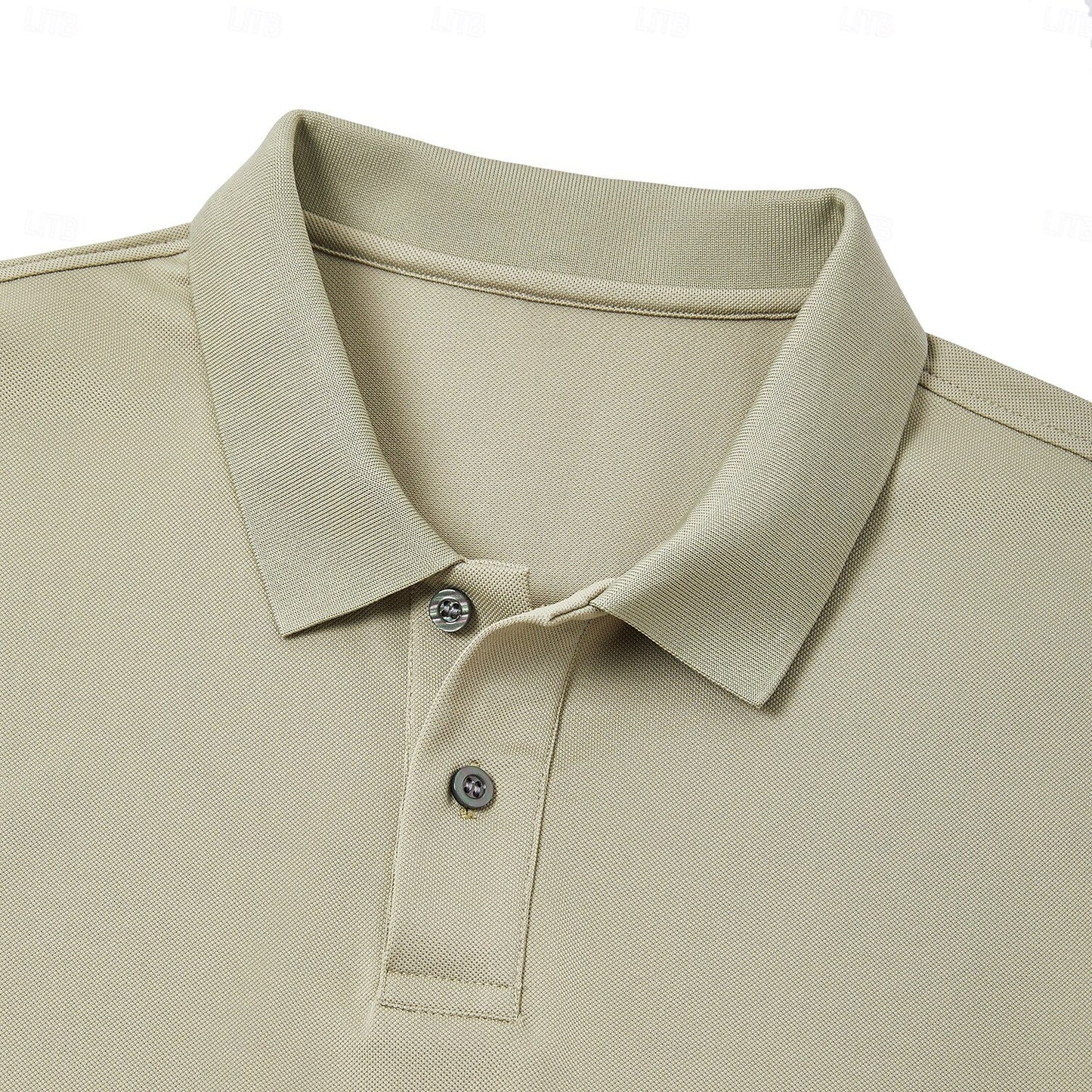 Turn-Down Collar Knit Polo - oukumen