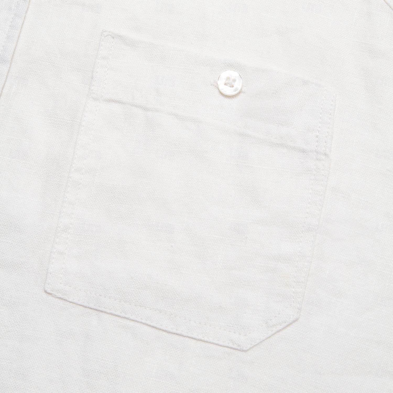 100% Linen Fold-over Collar Casual Shirt - oukumen