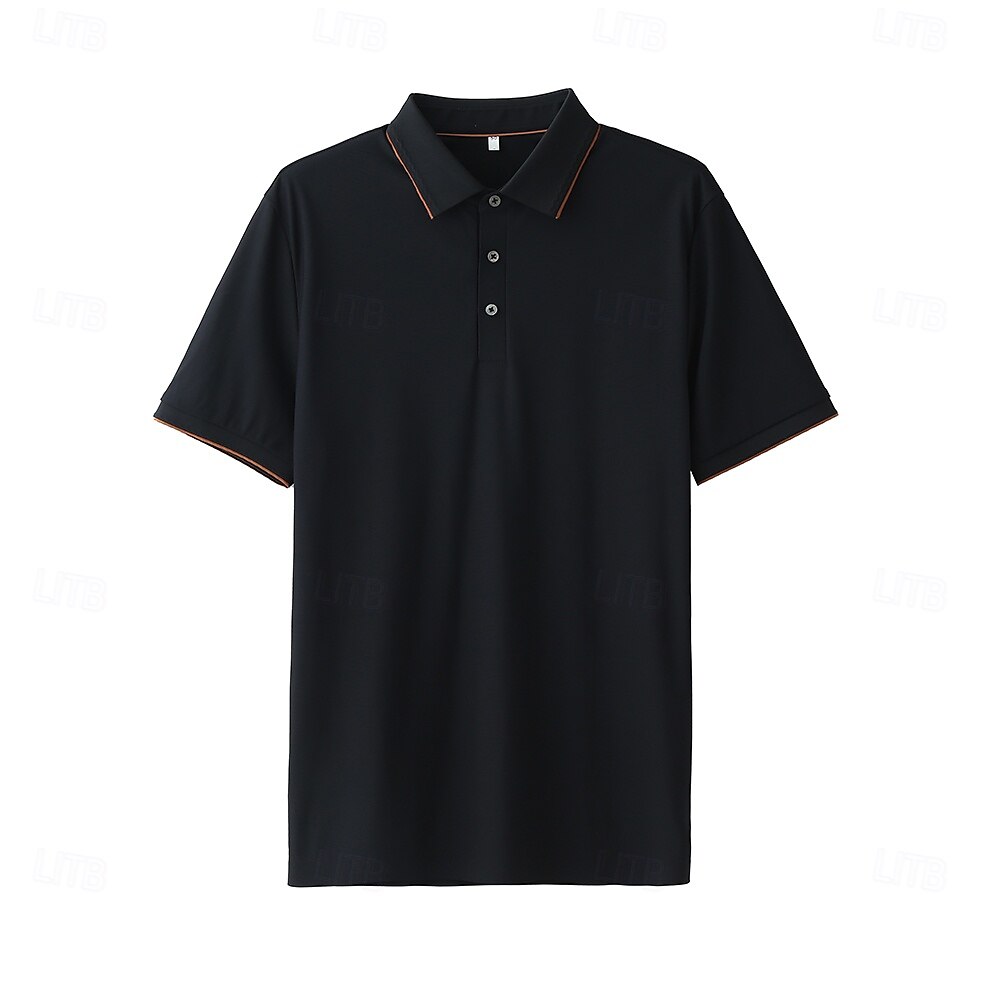 Refined Knit contrast collar Polo - oukumen