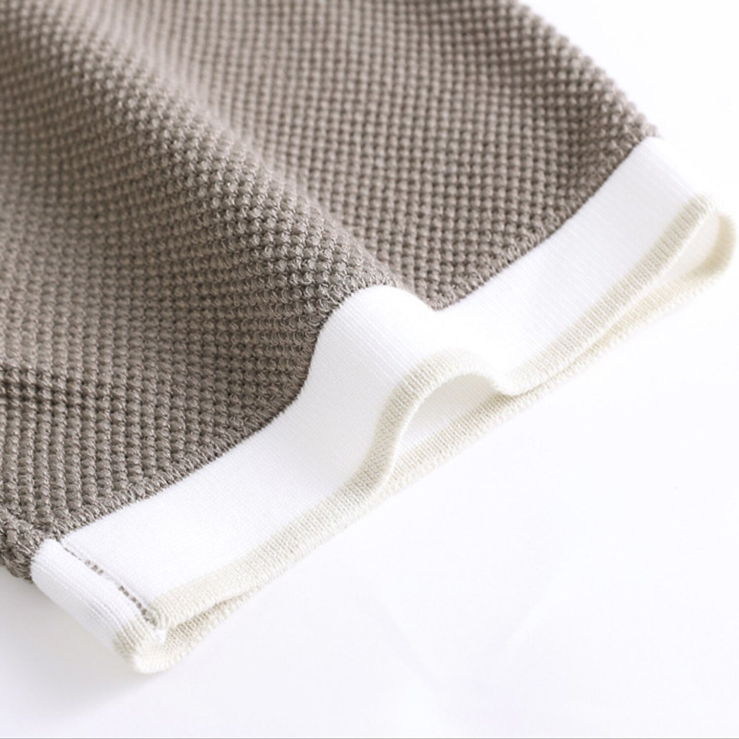 Refined Knit Zip Polo Shirt - oukumen