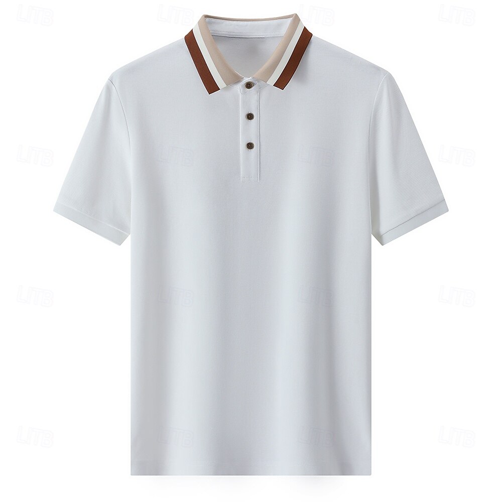 Modern Colorblock Knit Polo Shirt - oukumen