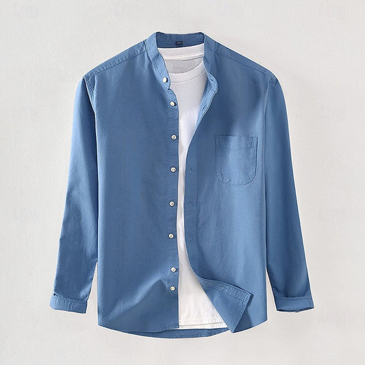 100% Cotton Essential Men's Oxford Shirt - oukumen