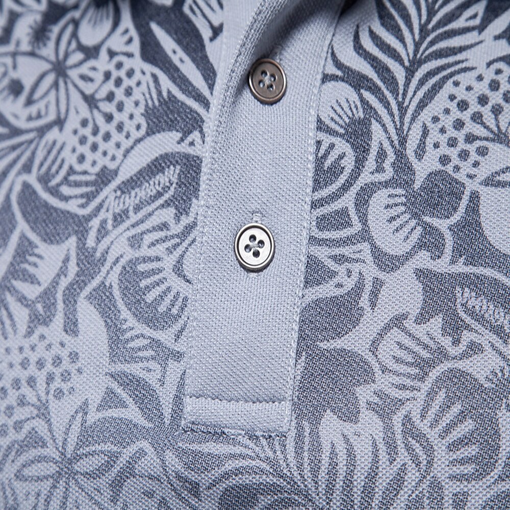 Floral Print Knit Polo Sweater - oukumen