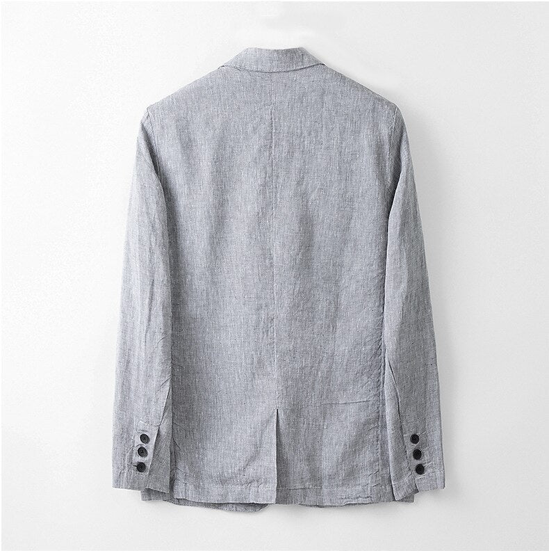 Tailored 100% Linen Blazer - oukumen