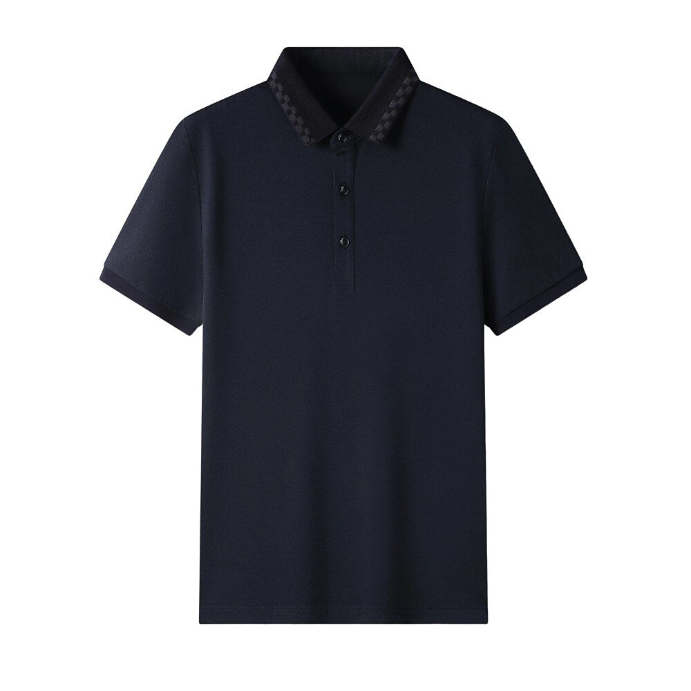 Business Casual Silk Cotton Blend Polo - oukumen