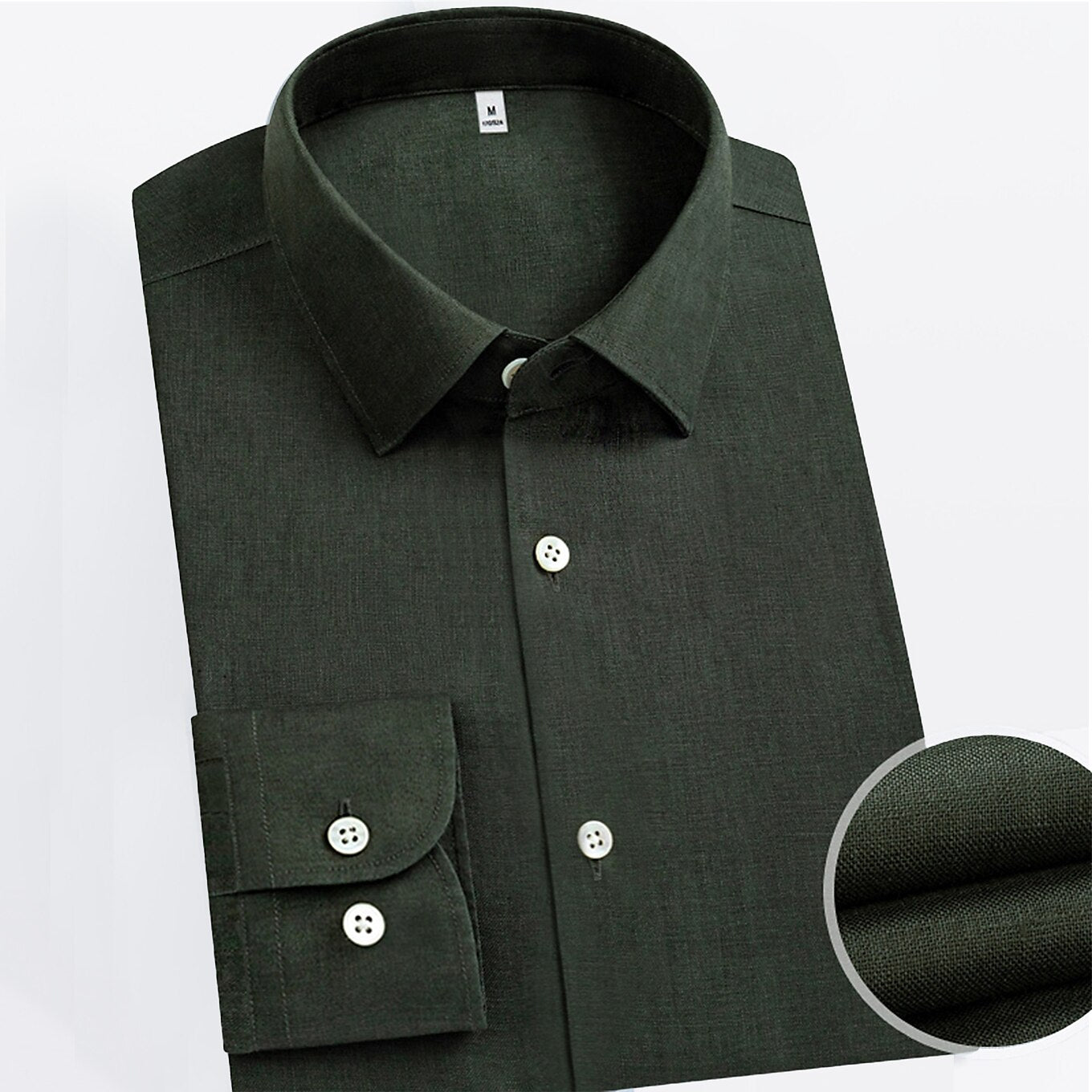 100% Linen Classic Solid Shirt - oukumen