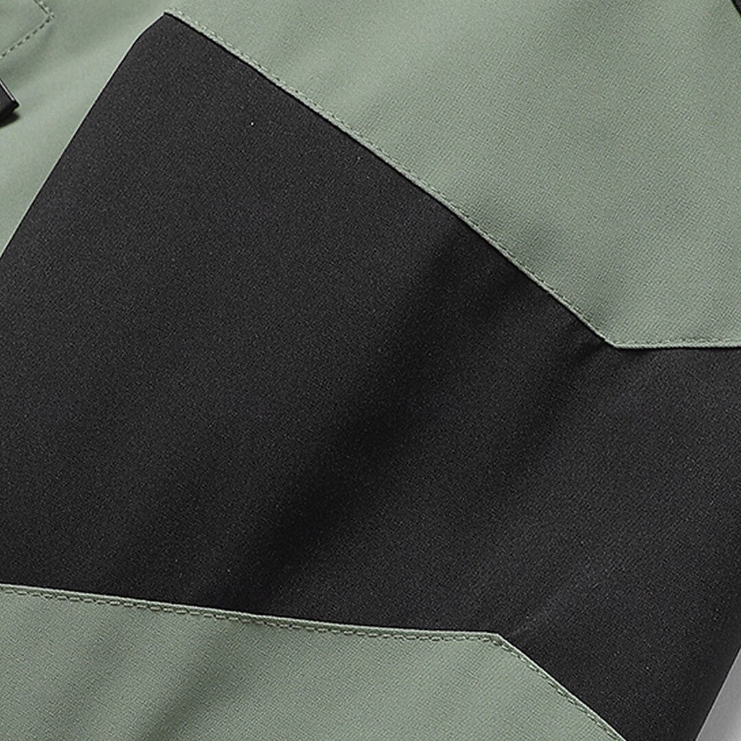 Multifunctional Windproof Zip Up Patchwork Outdoor Jacket - oukumen