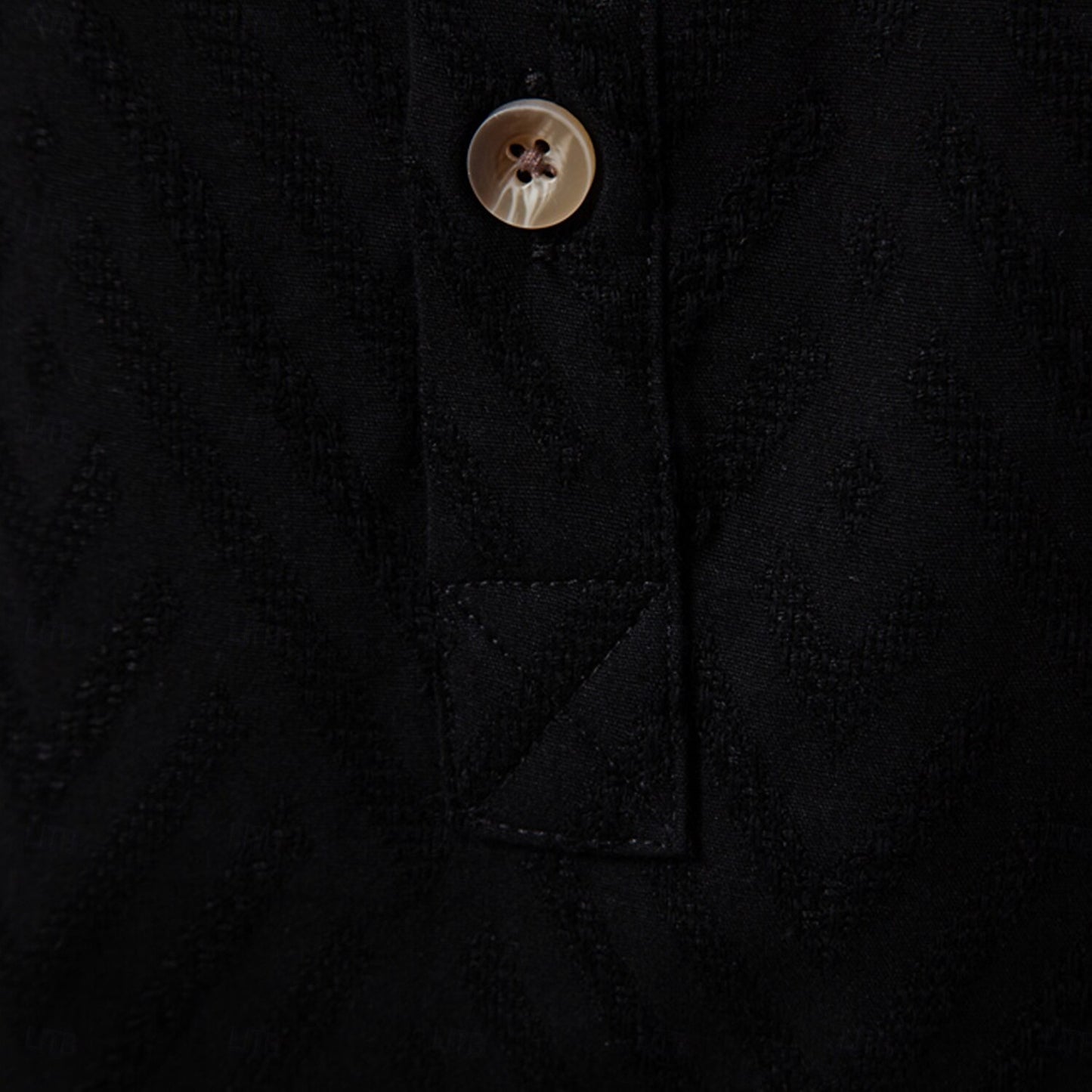 Heritage-Inspired Band Collar Woven Shirt - oukumen