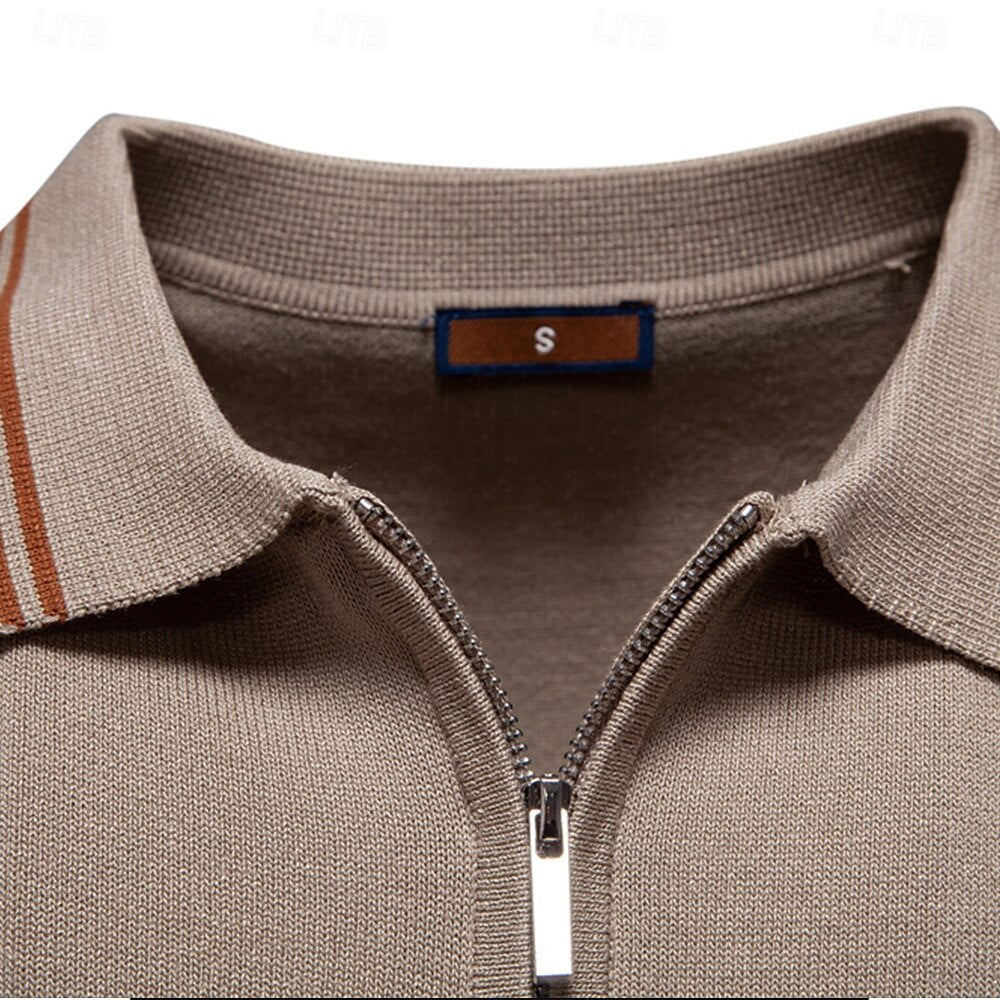 Quarter Zip Short Sleeve Polo - oukumen