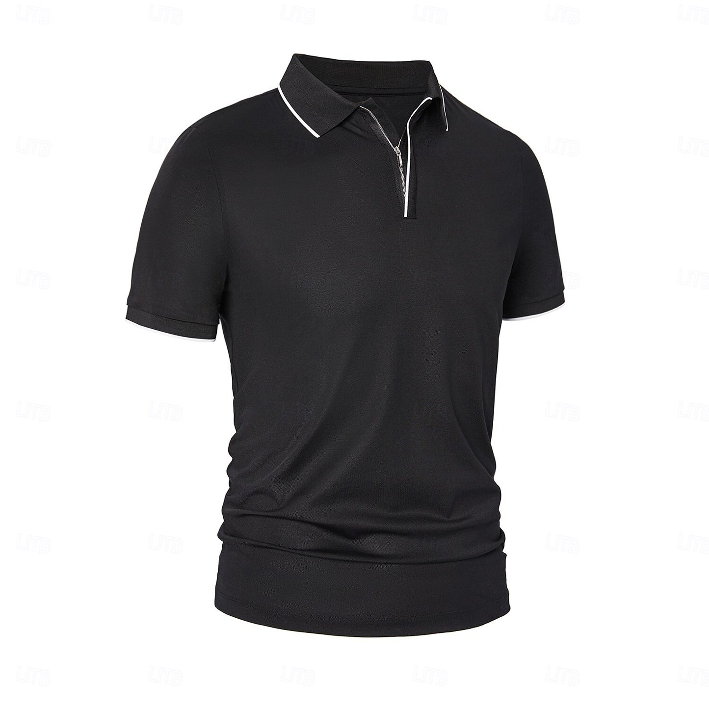 Cotton-Silk Quarter-Zip Polo - oukumen