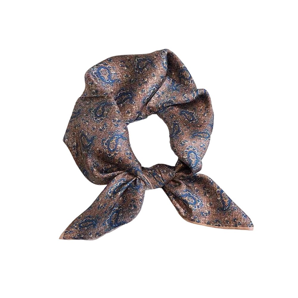 100% Silk Cashew Pattern Square Scarf - oukumen