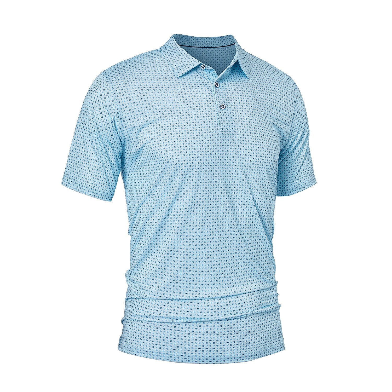 Quick-Dry Geometric Print Polo Shirt - oukumen