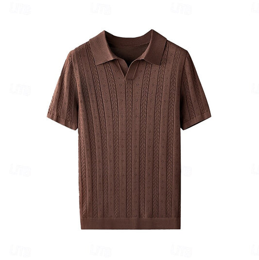 Classic Fit Business Casual Polo Shirt - oukumen