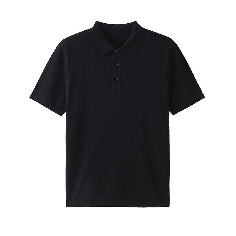 Linen silk Polo Knit Sweater - oukumen