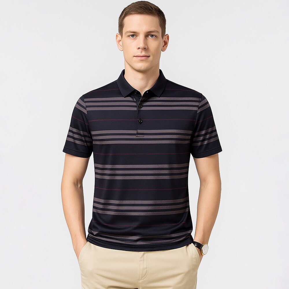 Luxury Acetate Silk Blend Polo Shirt - oukumen