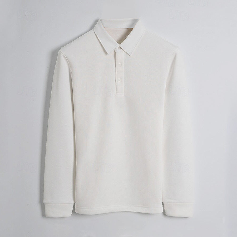 Cotton Long Sleeves Polo Sweatshirt - oukumen