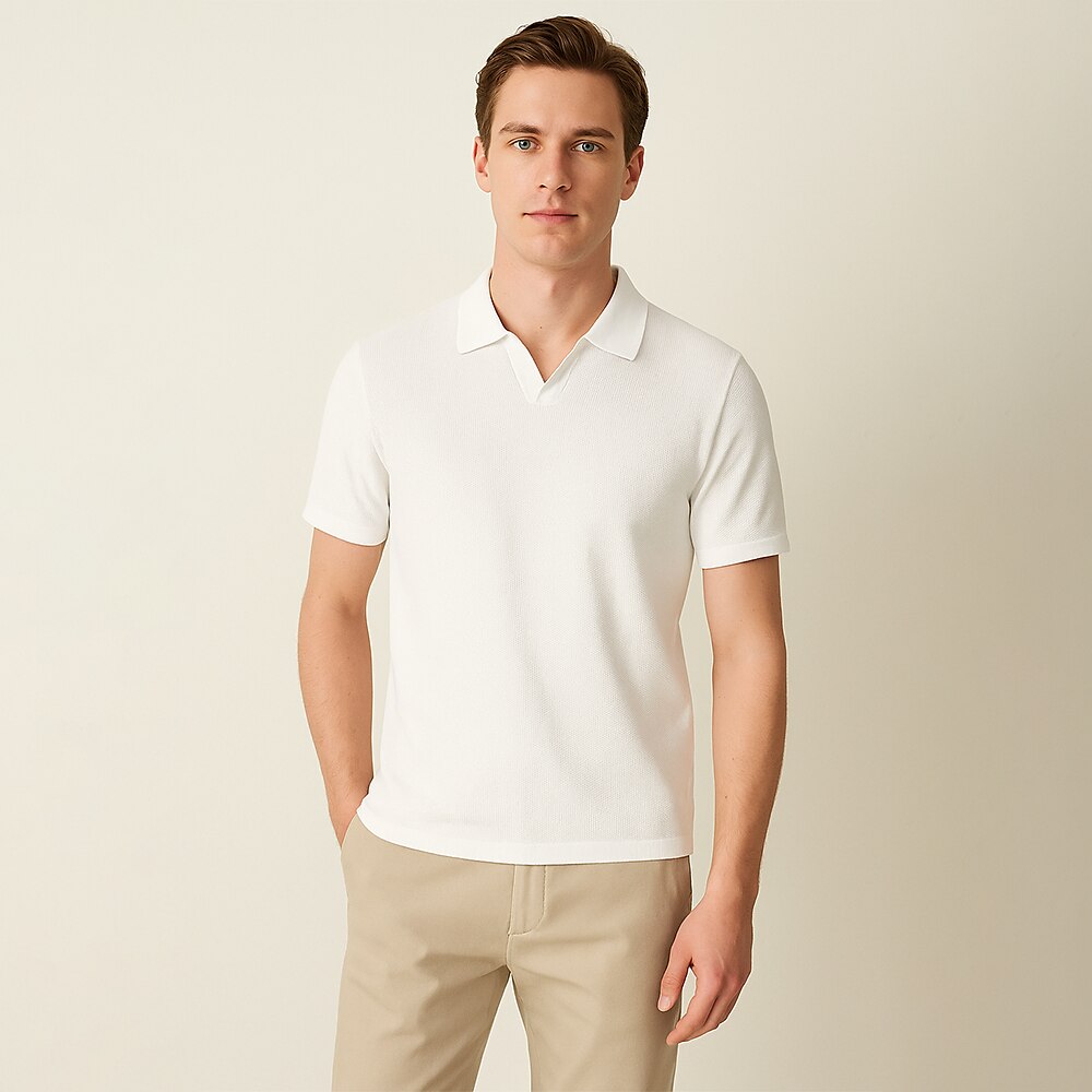 Luxury Blended Jacquard Polo Shirt