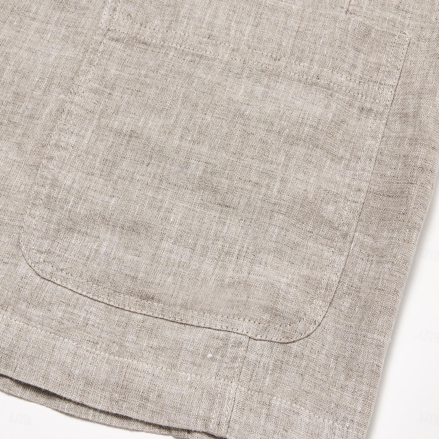 100% Linen Blazer Suits Outdoor Pocket Spring - oukumen